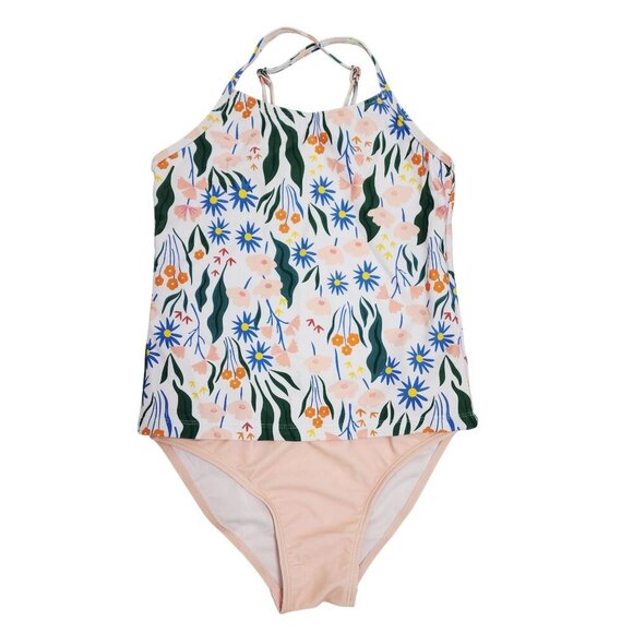 Girls Floral Tankini Swimsuit Set Size 9/10 bikini - Picture 5 of 6